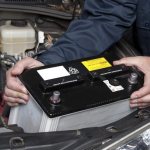 Car battery in car