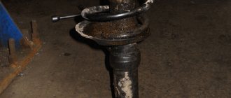 faulty shock absorber with oil leaks